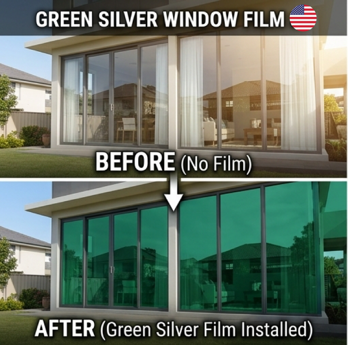 Green Silver USA Tinted Film