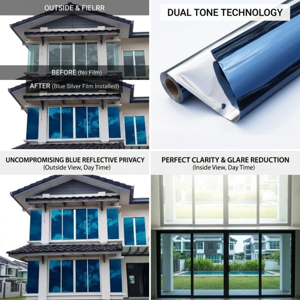 Blue Silver USA Tinted Film